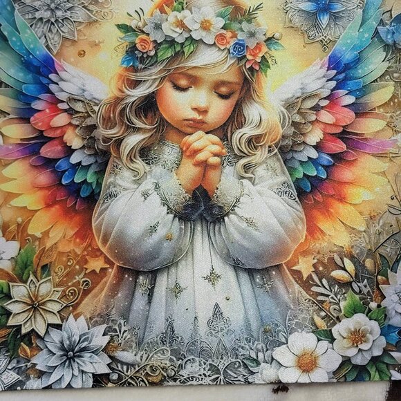 Praying Angel Colorful Wings Computer Non Slip Custom Mouse Pad - Picture 5 of 12